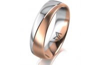 Ring 18 Karat Rotgold/950 Platin 5.5 mm l&auml;ngsmatt
