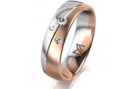 Ring 18 Karat Rotgold/950 Platin 5.5 mm l&auml;ngsmatt 3...