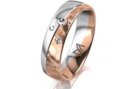 Ring 18 Karat Rotgold/950 Platin 5.5 mm diamantmatt 3...