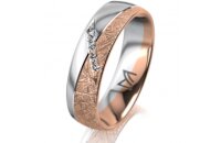 Ring 18 Karat Rotgold/950 Platin 5.5 mm kristallmatt 5...