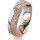 Ring 18 Karat Rotgold/950 Platin 5.5 mm kristallmatt 5 Brillanten G vs Gesamt 0,045ct