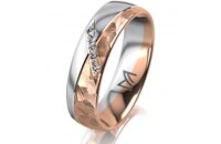 Ring 18 Karat Rotgold/950 Platin 5.5 mm diamantmatt 5...