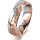Ring 18 Karat Rotgold/950 Platin 5.5 mm diamantmatt 5 Brillanten G vs Gesamt 0,045ct