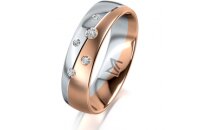 Ring 18 Karat Rotgold/950 Platin 5.5 mm l&auml;ngsmatt 5...
