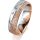 Ring 18 Karat Rotgold/950 Platin 5.5 mm kristallmatt 5 Brillanten G vs Gesamt 0,065ct
