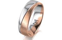 Ring 18 Karat Rotgold/950 Platin 6.0 mm sandmatt