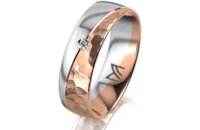 Ring 18 Karat Rotgold/950 Platin 6.0 mm diamantmatt 1...