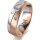 Ring 18 Karat Rotgold/950 Platin 6.0 mm sandmatt 3 Brillanten G vs Gesamt 0,060ct