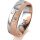 Ring 18 Karat Rotgold/950 Platin 6.0 mm kreismatt 3 Brillanten G vs Gesamt 0,060ct