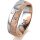 Ring 18 Karat Rotgold/950 Platin 6.0 mm kristallmatt 3 Brillanten G vs Gesamt 0,060ct