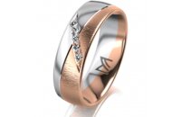 Ring 18 Karat Rotgold/950 Platin 6.0 mm sandmatt 5...