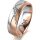Ring 18 Karat Rotgold/950 Platin 6.0 mm sandmatt 5 Brillanten G vs Gesamt 0,065ct