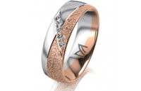 Ring 18 Karat Rotgold/950 Platin 6.0 mm kristallmatt 5...