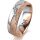 Ring 18 Karat Rotgold/950 Platin 6.0 mm kristallmatt 5 Brillanten G vs Gesamt 0,065ct