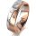Ring 18 Karat Rotgold/950 Platin 6.0 mm l&auml;ngsmatt 5 Brillanten G vs Gesamt 0,080ct