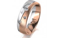 Ring 18 Karat Rotgold/950 Platin 6.0 mm sandmatt 5...