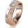 Ring 18 Karat Rotgold/950 Platin 6.0 mm kreismatt 5 Brillanten G vs Gesamt 0,080ct