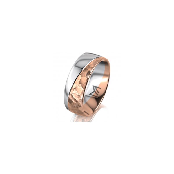Ring 18 Karat Rotgold/950 Platin 7.0 mm diamantmatt