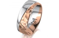 Ring 18 Karat Rotgold/950 Platin 7.0 mm diamantmatt