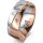 Ring 18 Karat Rotgold/950 Platin 7.0 mm poliert 5 Brillanten G vs Gesamt 0,095ct
