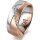 Ring 18 Karat Rotgold/950 Platin 7.0 mm sandmatt 6 Brillanten G vs Gesamt 0,080ct