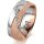 Ring 18 Karat Rotgold/950 Platin 7.0 mm kreismatt 6 Brillanten G vs Gesamt 0,080ct