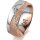 Ring 18 Karat Rotgold/950 Platin 7.0 mm kristallmatt 6 Brillanten G vs Gesamt 0,080ct