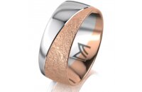 Ring 18 Karat Rotgold/950 Platin 8.0 mm kreismatt