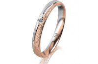 Ring 14 Karat Rot-/Weissgold 3.0 mm kreismatt 1 Brillant...