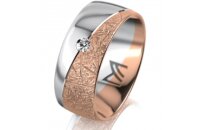 Ring 18 Karat Rotgold/950 Platin 8.0 mm kristallmatt 1...