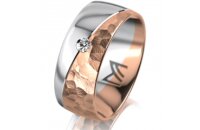 Ring 18 Karat Rotgold/950 Platin 8.0 mm diamantmatt 1...