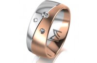 Ring 18 Karat Rotgold/950 Platin 8.0 mm l&auml;ngsmatt 3...