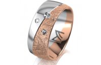 Ring 18 Karat Rotgold/950 Platin 8.0 mm kristallmatt 3...