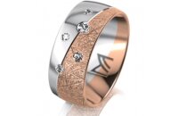 Ring 18 Karat Rotgold/950 Platin 8.0 mm kristallmatt 5...