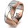 Ring 18 Karat Rotgold/950 Platin 8.0 mm l&auml;ngsmatt 7 Brillanten G vs Gesamt 0,095ct