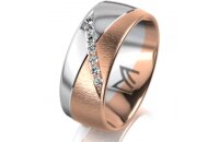 Ring 18 Karat Rotgold/950 Platin 8.0 mm sandmatt 7...