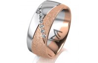 Ring 18 Karat Rotgold/950 Platin 8.0 mm kreismatt 7...
