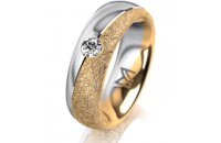 Ring 18 Karat Gelbgold/950 Platin 6.0 mm kristallmatt 1...