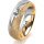 Ring 18 Karat Gelbgold/950 Platin 6.0 mm kristallmatt 1 Brillant G vs 0,110ct