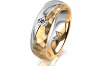 Ring 18 Karat Gelbgold/950 Platin 6.0 mm diamantmatt 1...