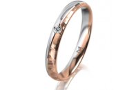 Ring 14 Karat Rot-/Weissgold 3.0 mm diamantmatt 1...