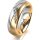 Ring 18 Karat Gelbgold/950 Platin 6.0 mm längsmatt 5 Brillanten G vs Gesamt 0,065ct