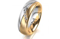 Ring 18 Karat Gelbgold/950 Platin 6.0 mm sandmatt 5...