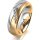 Ring 18 Karat Gelbgold/950 Platin 6.0 mm sandmatt 5 Brillanten G vs Gesamt 0,065ct
