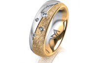 Ring 18 Karat Gelbgold/950 Platin 6.0 mm kristallmatt 5...