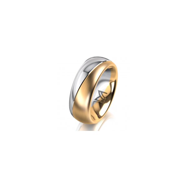 Ring 18 Karat Gelbgold/950 Platin 7.0 mm l&auml;ngsmatt