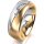 Ring 18 Karat Gelbgold/950 Platin 7.0 mm längsmatt 1 Brillant G vs 0,025ct