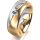 Ring 18 Karat Gelbgold/950 Platin 7.0 mm l&auml;ngsmatt 1 Brillant G vs 0,110ct