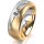 Ring 18 Karat Gelbgold/950 Platin 7.0 mm sandmatt 1 Brillant G vs 0,110ct