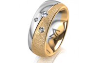 Ring 18 Karat Gelbgold/950 Platin 7.0 mm kreismatt 3...